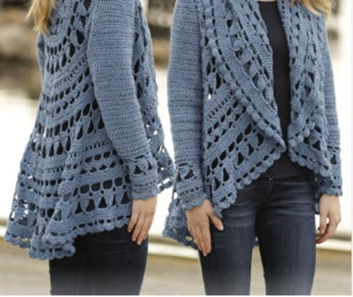 Cardigan crochet tutorial in Circular