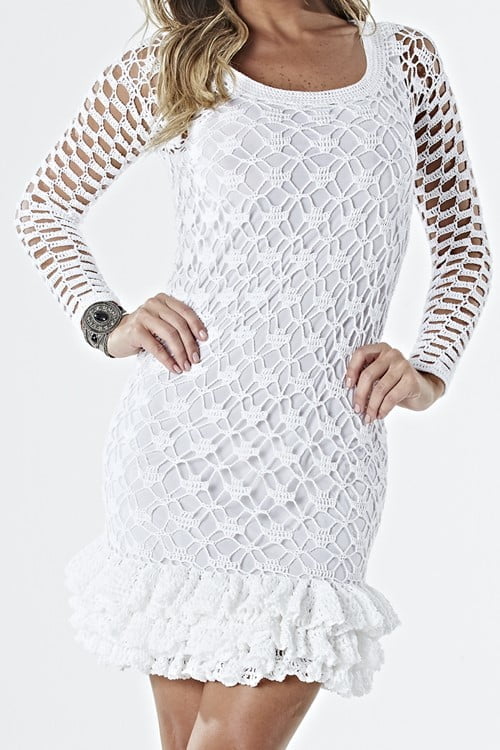 Tutorial on crochet white dress