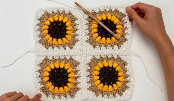 Covered Sunflower in crochet