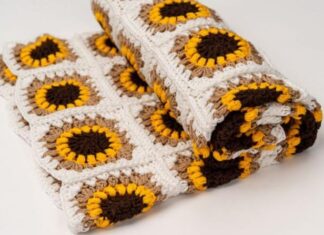 Covered Sunflower in crochet