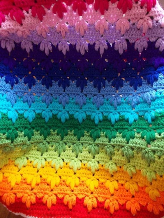 Step by step blanket in colorful crochet