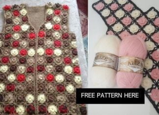 Women's vest in cardigan crochet