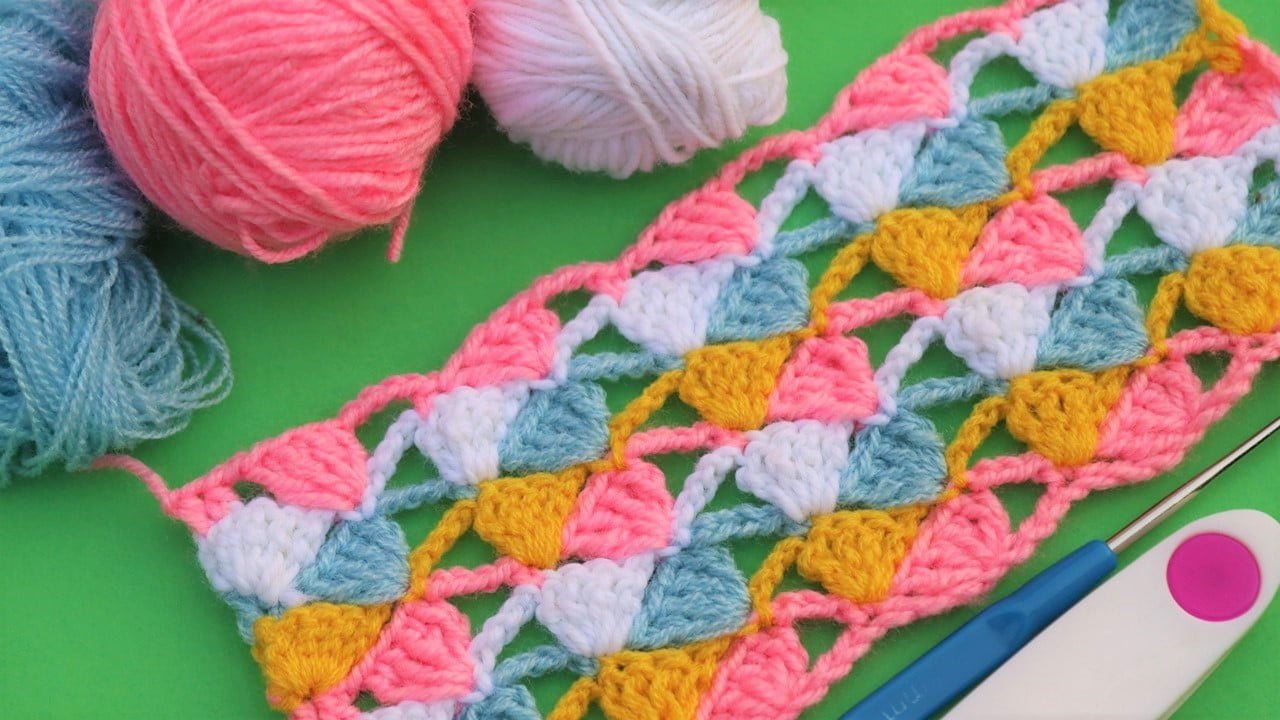 Colorful Crochet baby blanket pattern