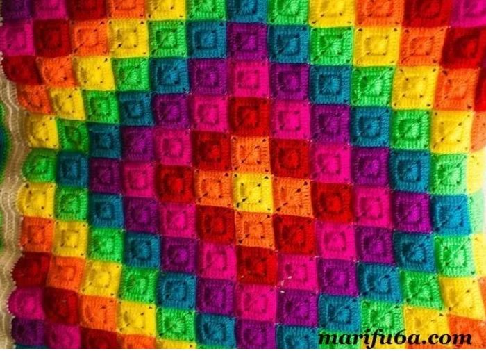 Colorful blanket crochet pattern
