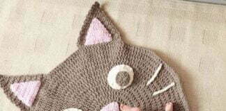 Step by step crochet carpet cat Purrrfect