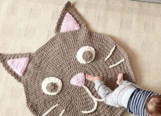 Step by step crochet carpet cat Purrrfect