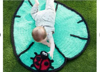Ladybug pattern crochet mat