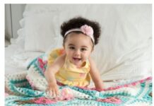 Personalized in crochet baby blanket