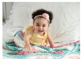 Personalized in crochet baby blanket