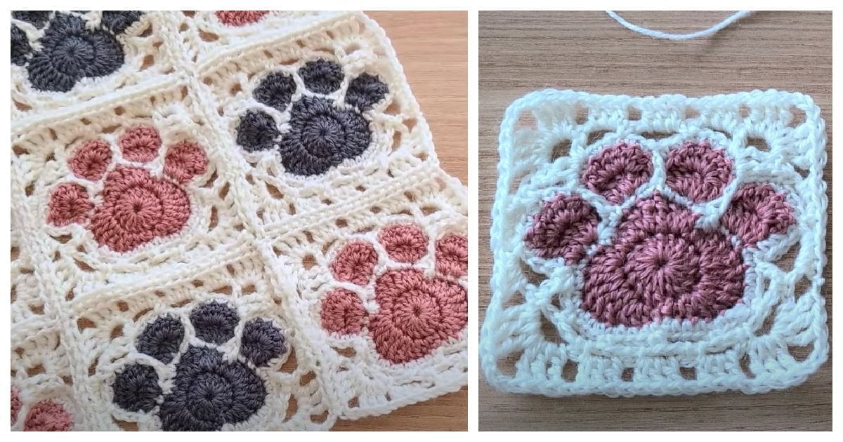 Free Crochets Granny Squares Paw Crochet Granny Square Crochet | Hot ...