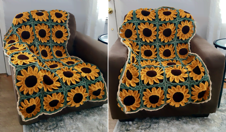 Sunflower Square Blanket Crochet Pattern